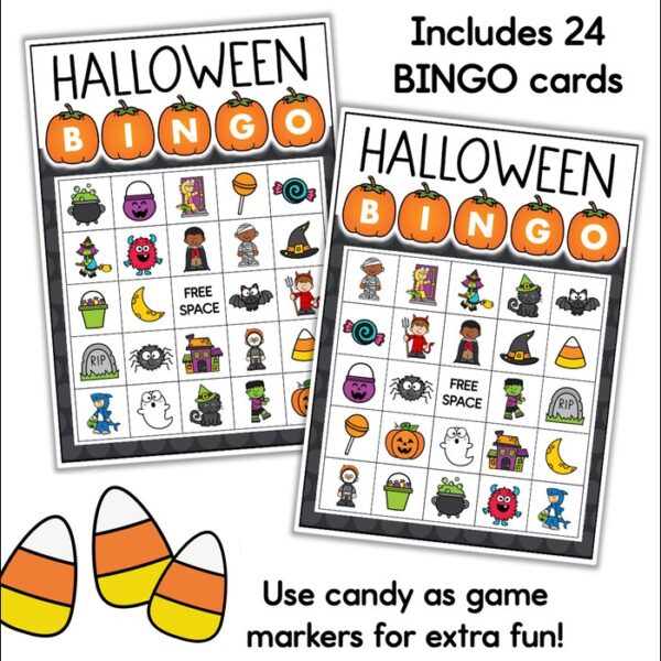 Halloween bingo game cards